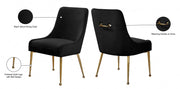 Owen Velvet Upholstered Dining Chair in Black, Set of 2 - 744Black