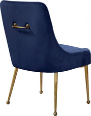 Owen Velvet Upholstered Dining Chair in Blue, Set of 2 - 744Navy
