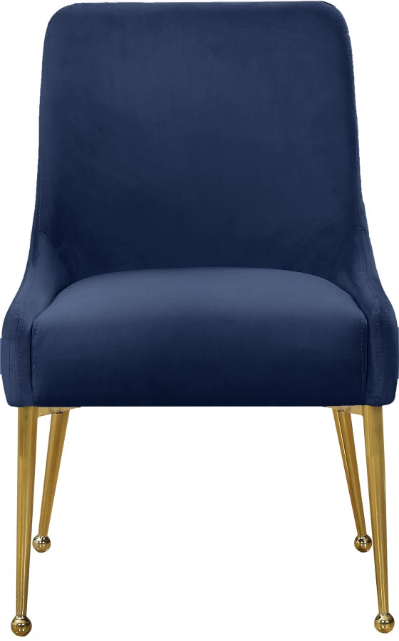 Owen Velvet Upholstered Dining Chair in Blue, Set of 2 - 744Navy