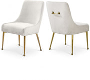 Owen Velvet Upholstered Dining Chair in Cream, Set of 2 - 744Cream
