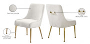 Owen Velvet Upholstered Dining Chair in Cream, Set of 2 - 744Cream