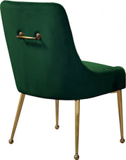 Owen Velvet Upholstered Dining Chair in Green, Set of 2 - 744Green