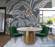 Owen Velvet Upholstered Dining Chair in Green, Set of 2 - 744Green