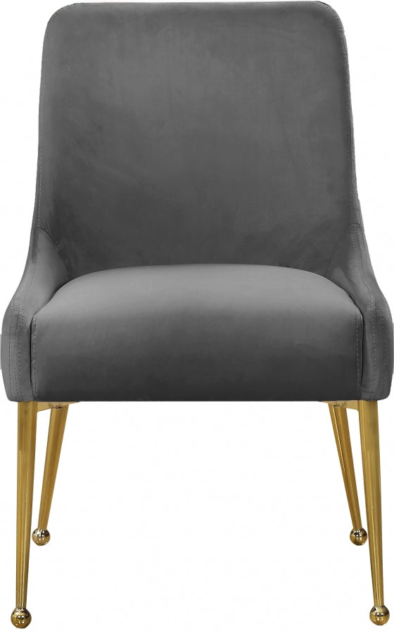 Owen Velvet Upholstered Dining Chair in Grey, Set of 2 - 744Grey