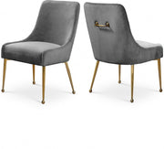 Owen Velvet Upholstered Dining Chair in Grey, Set of 2 - 744Grey