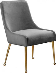 Owen Velvet Upholstered Dining Chair in Grey, Set of 2 - 744Grey