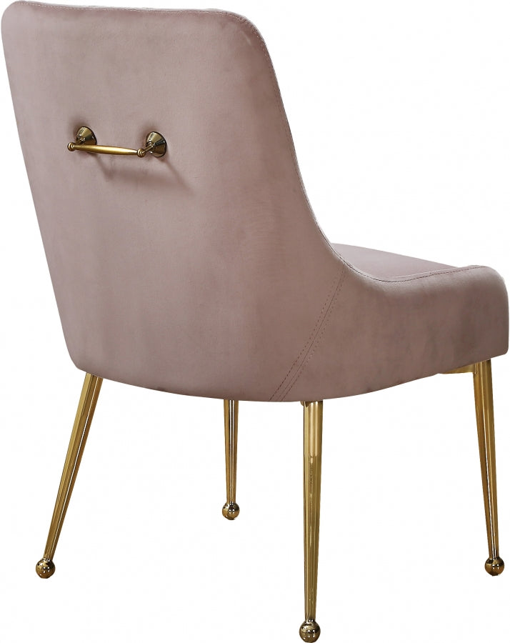 Owen Velvet Upholstered Dining Chair in Pink, Set of 2 - 744Pink