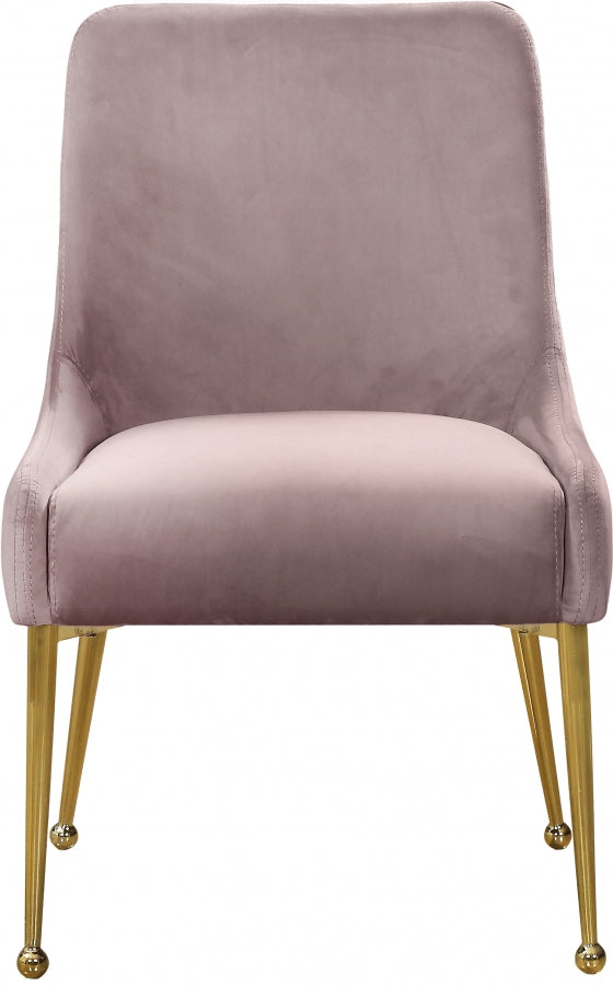 Owen Velvet Upholstered Dining Chair in Pink, Set of 2 - 744Pink