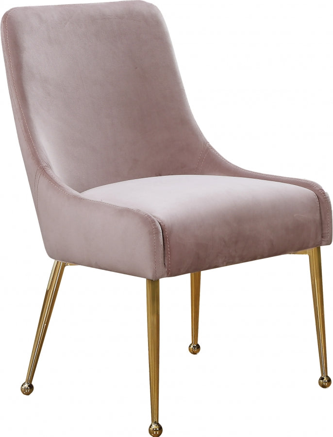 Owen Velvet Upholstered Dining Chair in Pink, Set of 2 - 744Pink