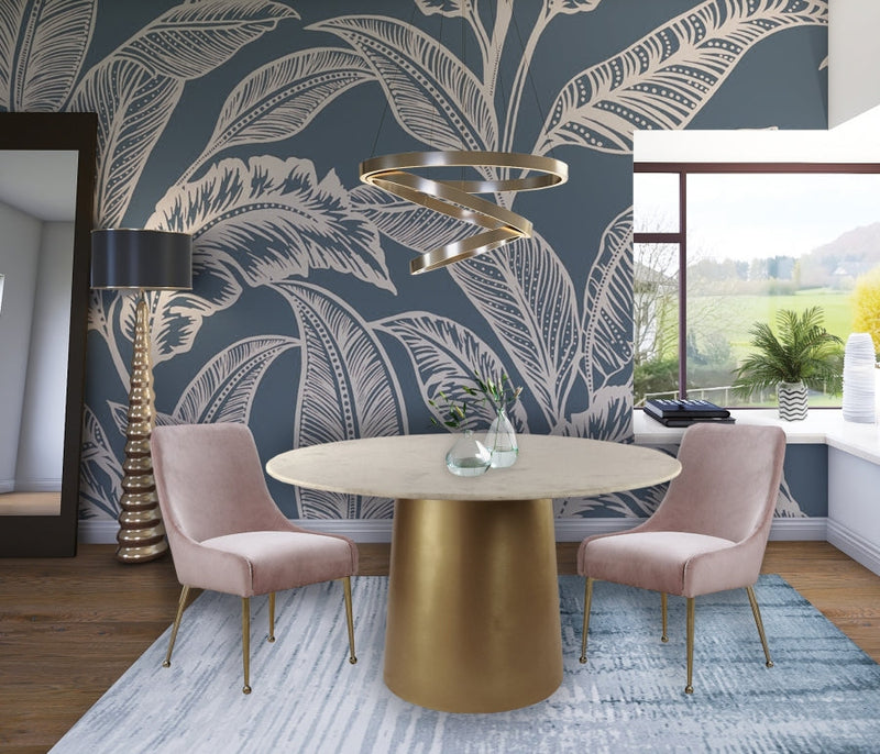 Owen Velvet Upholstered Dining Chair in Pink, Set of 2 - 744Pink