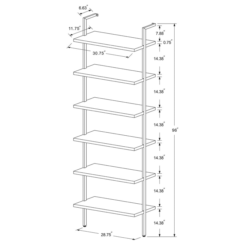 Owens 96-inch 6-shelf Wall Bookshelf Walnut - 980072