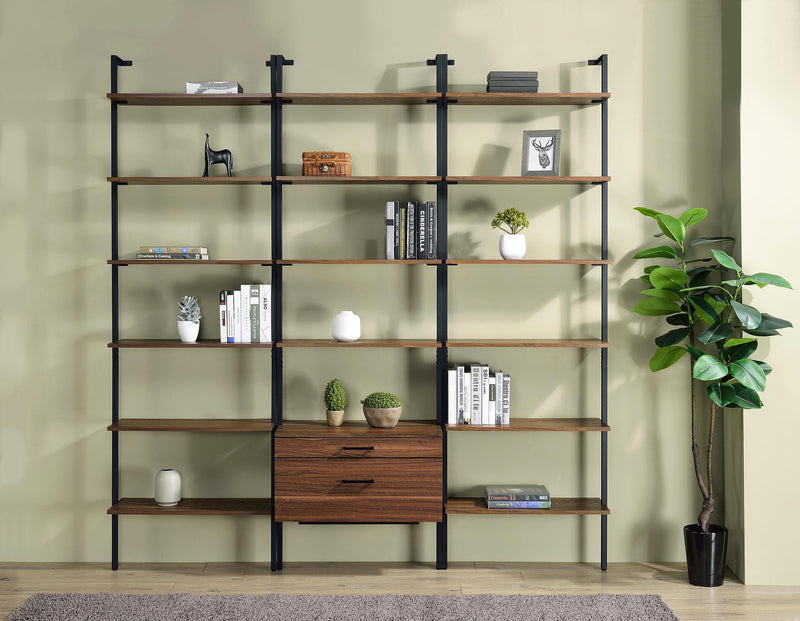 Owens 96-inch 6-shelf Wall Bookshelf Walnut - 980072