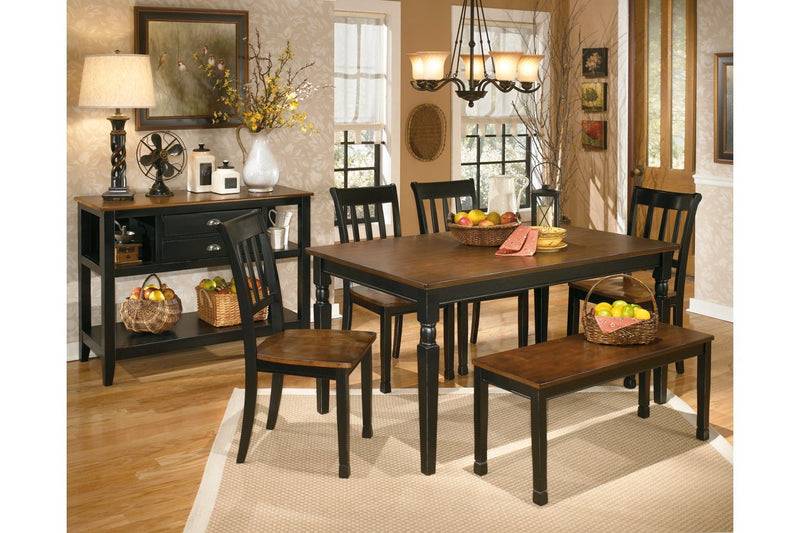 Owingsville Black/Brown Dining Bench - Gate FurnitureAccent Bench
