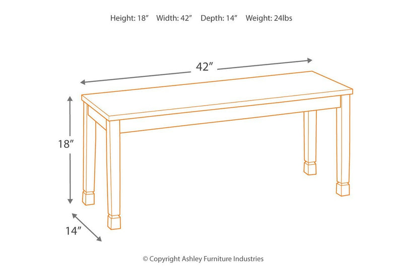Owingsville Black/Brown Dining Bench - Gate FurnitureAccent Bench