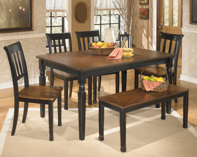 Owingsville Black/Brown Rectangular Dining Set - Gate FurnitureDining Room Set