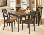 Owingsville Black/Brown Rectangular Dining Set - Gate FurnitureDining Room Set