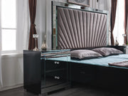 Oxford - Bed, Panel, Melamine, Black Queen Each - B261-Q-Bed