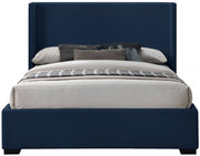 Oxford Linen Textured King Bed (3 Boxes) Blue - Gate FurnitureKing Bed