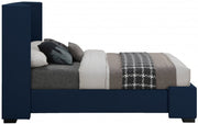 Oxford Linen Textured King Bed (3 Boxes) Blue - Gate FurnitureKing Bed
