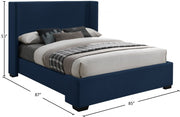 Oxford Linen Textured King Bed (3 Boxes) Blue - Gate FurnitureKing Bed