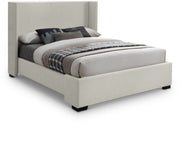 Oxford Linen Textured Queen Bed (3 Boxes) Beige - Gate FurnitureQueen Bed