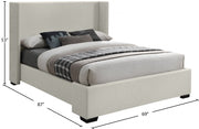 Oxford Linen Textured Queen Bed (3 Boxes) Beige - Gate FurnitureQueen Bed