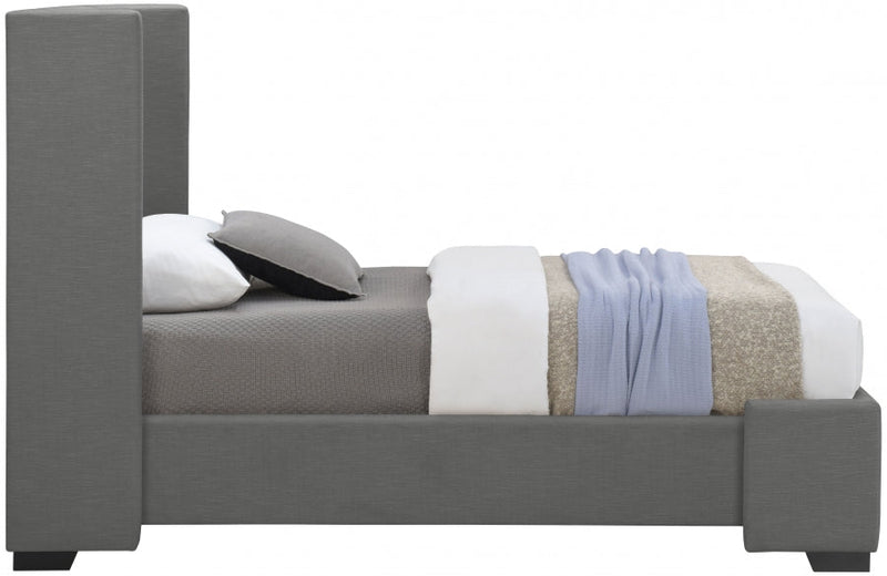 Oxford Linen Textured Twin Bed (3 Boxes) Grey - Gate FurnitureTwin Bed