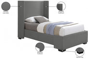 Oxford Linen Textured Twin Bed (3 Boxes) Grey - Gate FurnitureTwin Bed