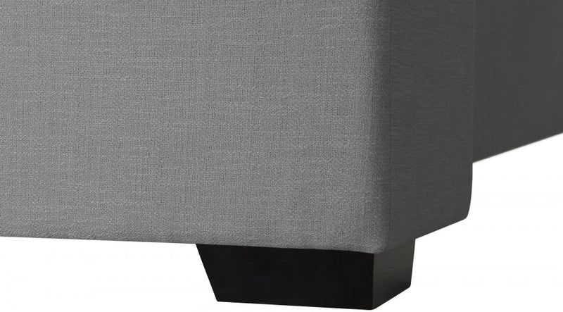 Oxford Linen Textured Twin Bed (3 Boxes) Grey - Gate FurnitureTwin Bed