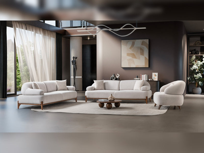 Pablo 3-pieces (Sofa & Loveseat & Chair) Livingroom Set in Cream - 200-ST-PAB-SOFT03-321