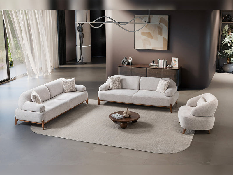 Pablo 3-pieces (Sofa & Loveseat & Chair) Livingroom Set in Cream - 200-ST-PAB-SOFT03-321