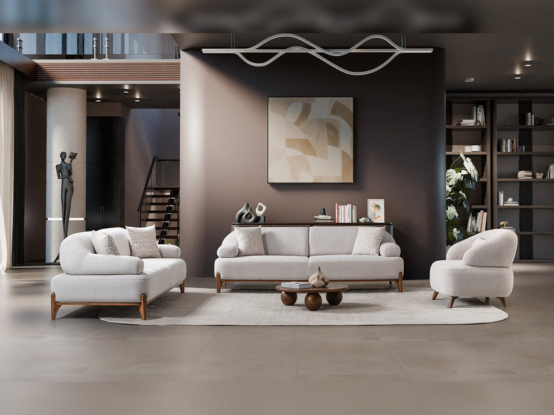 Pablo 3-pieces (Sofa & Loveseat & Chair) Livingroom Set in Cream - 200-ST-PAB-SOFT03-321