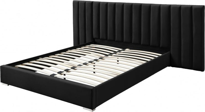 Pablo Velvet King Bed Black - Gate FurnitureKing Bed