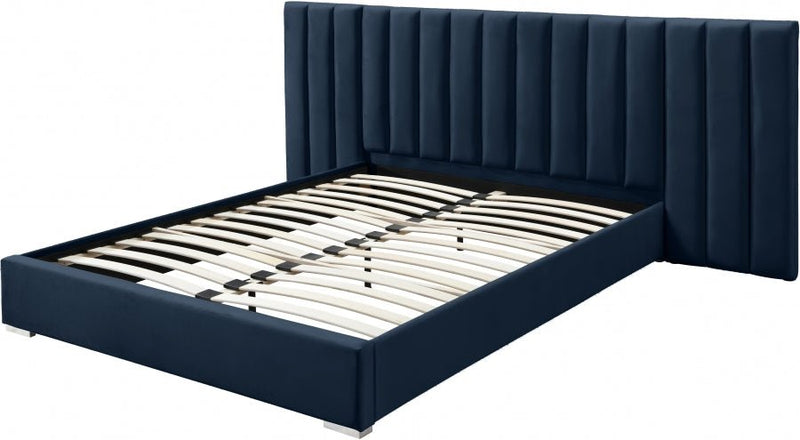 Pablo Velvet King Bed Blue - Gate FurnitureKing Bed