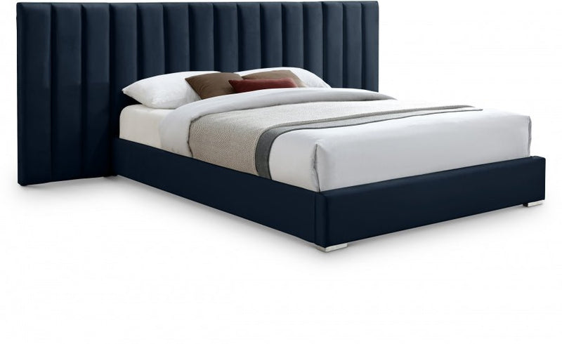 Pablo Velvet King Bed Blue - Gate FurnitureKing Bed