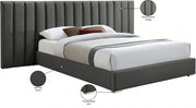 Pablo Velvet King Bed Grey - Gate FurnitureKing Bed