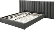 Pablo Velvet King Bed Grey - Gate FurnitureKing Bed