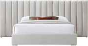 Pablo Velvet Queen Bed Cream - Gate FurnitureQueen Bed