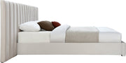 Pablo Velvet Queen Bed Cream - Gate FurnitureQueen Bed