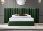 Pablo Velvet Queen Bed Green - Gate FurnitureQueen Bed