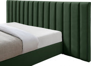 Pablo Velvet Queen Bed Green - Gate FurnitureQueen Bed