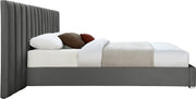 Pablo Velvet Queen Bed Grey - Gate FurnitureQueen Bed