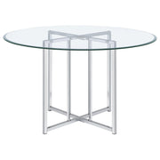 Pace 48-inch Round Glass Top Dining Table Chrome - 115210CHR