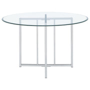 Pace 48-inch Round Glass Top Dining Table Chrome - 115210CHR