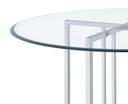 Pace 48-inch Round Glass Top Dining Table Chrome - 115210CHR