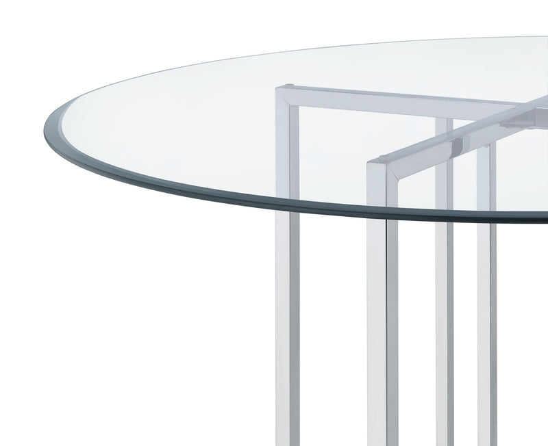 Pace 48-inch Round Glass Top Dining Table Chrome - 115210CHR