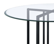 Pace 48-inch Round Glass Top Dining Table Matte Black - 115210BLK