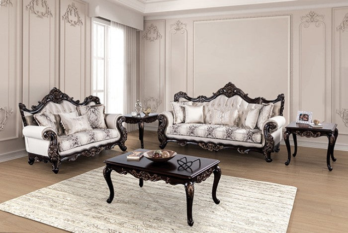 Palencia Dark Cherry/Beige Sofa - FM65005BG-SF