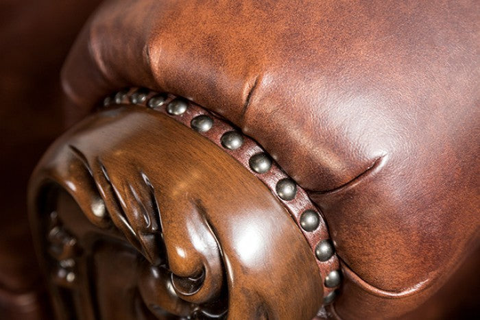Palencia Dark Cherry/Brown Chair - FM65005BR-CH