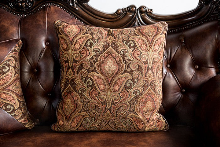 Palencia Dark Cherry/Brown Loveseat - FM65005BR-LV